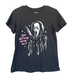 Ghost Face Shirt Womens Small Black You Like Scary Movies Too Scream Horror Tee
